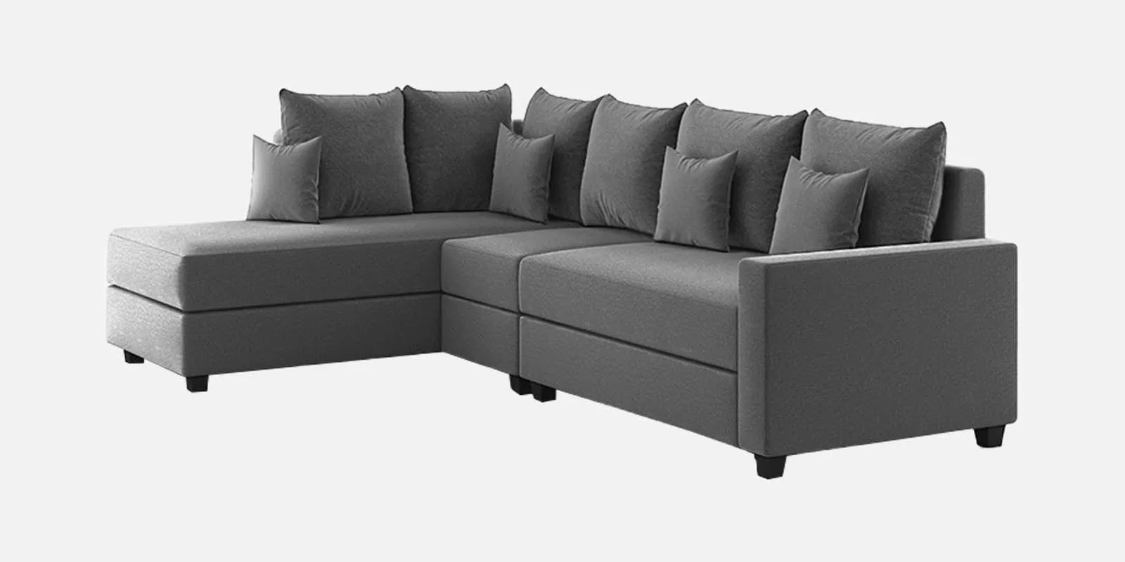 Ginny Fabric RHS Sectional Sofa (3 Lounger) Charcoal Grey Colour