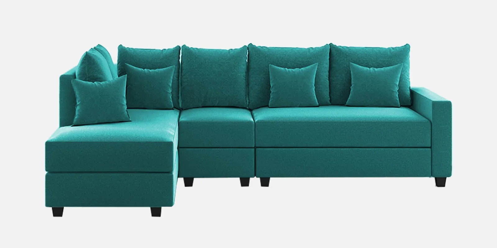 Ginny Fabric RHS Sectional Sofa (3 Lounger) Sea Green Colour