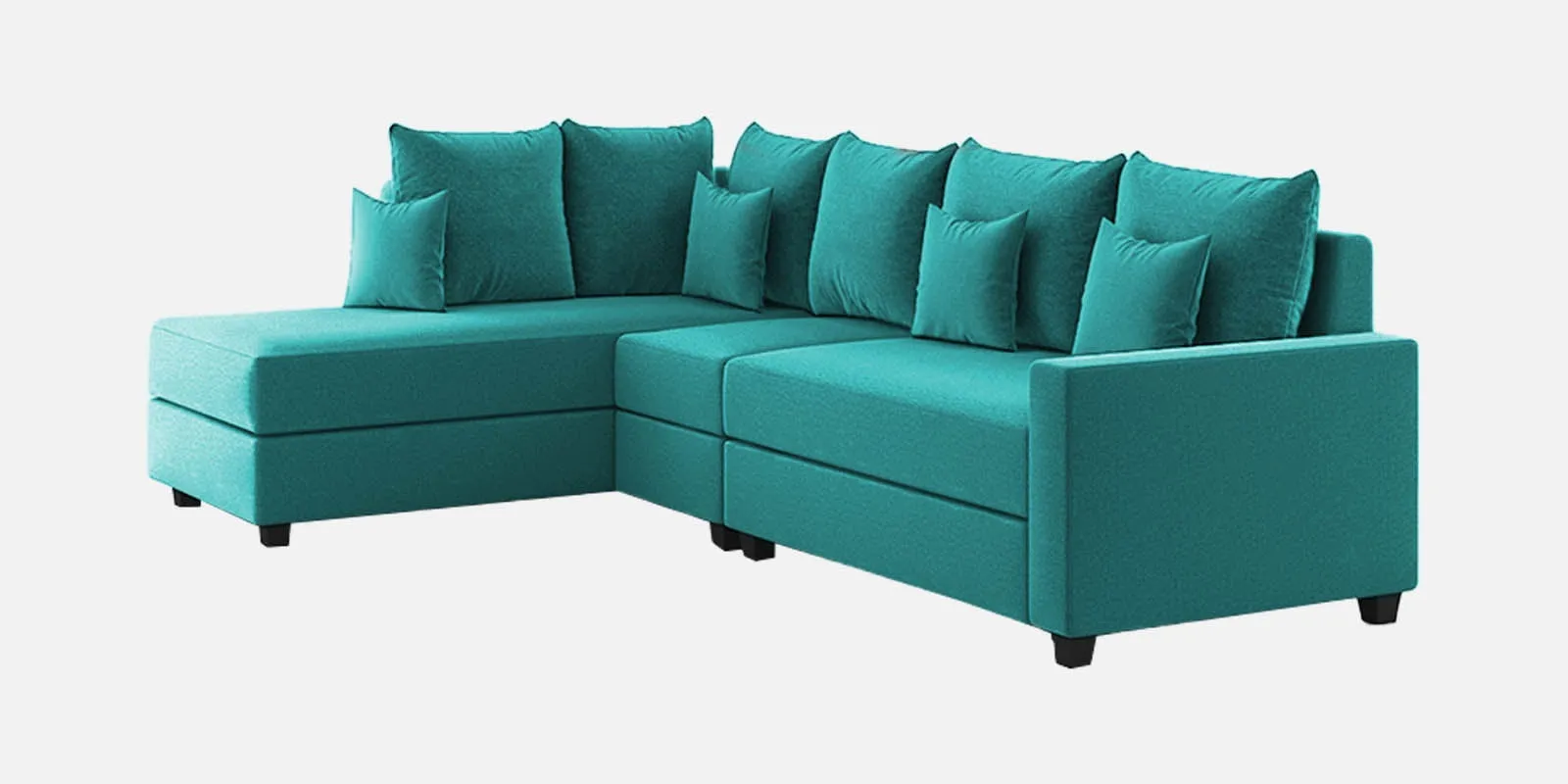 Ginny Fabric RHS Sectional Sofa (3 Lounger) Sea Green Colour