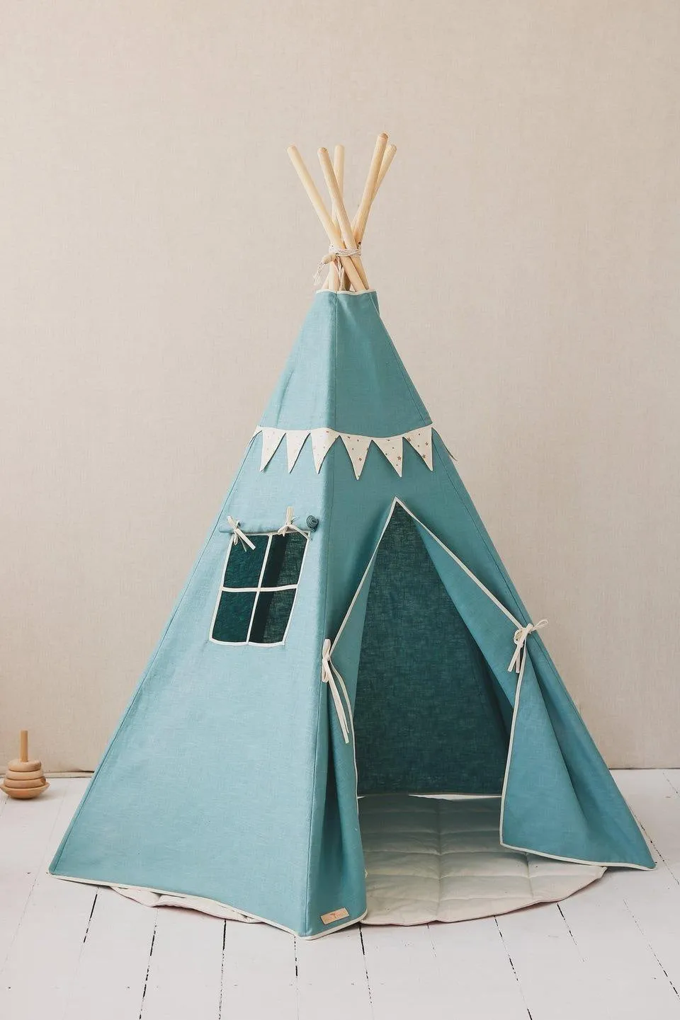 Gold Stars Teepee Tent With Garland And Mat Set