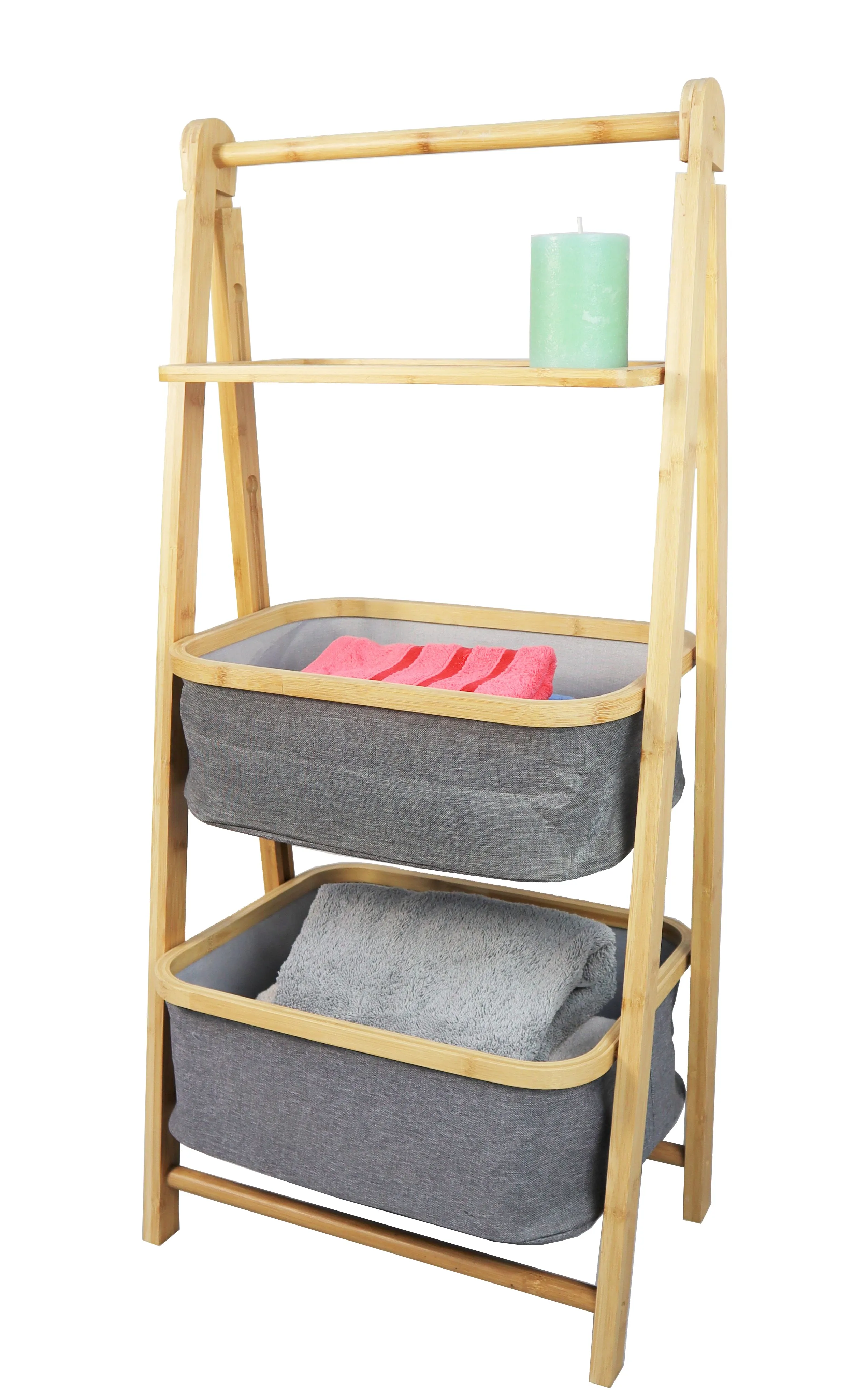 Happer Folding Bamboo Frame Storage Rack