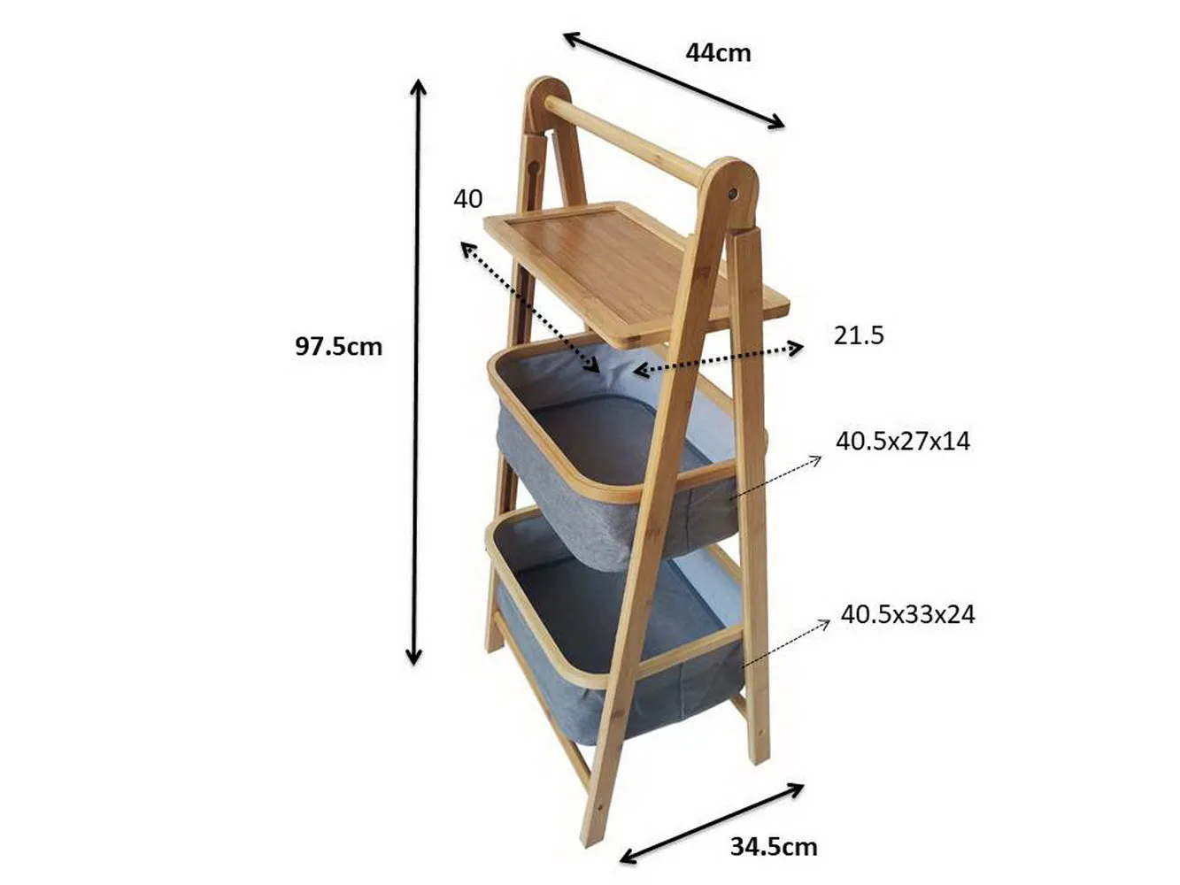 Happer Folding Bamboo Frame Storage Rack