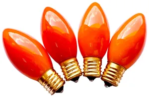 Hometown Holidays 16490 Light Bulb, 7 W, Intermediate Lamp Base, Incandescent Lamp, Ceramic Orange Light :PK 4: QUANTITY: 25