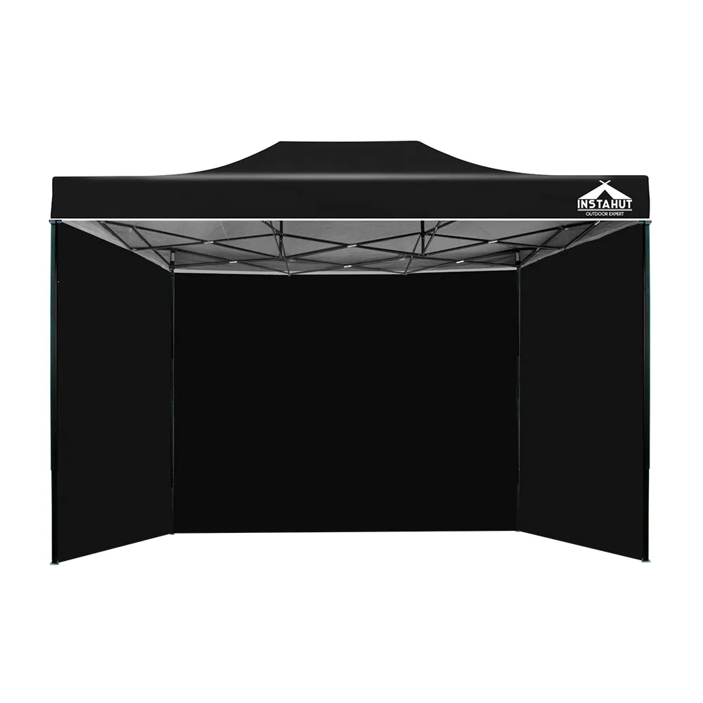 Instahut Gazebo 3x4.5 Pop Up Marquee Folding Tent Wedding Gazebos Camping Outdoor Shade Canopy Black