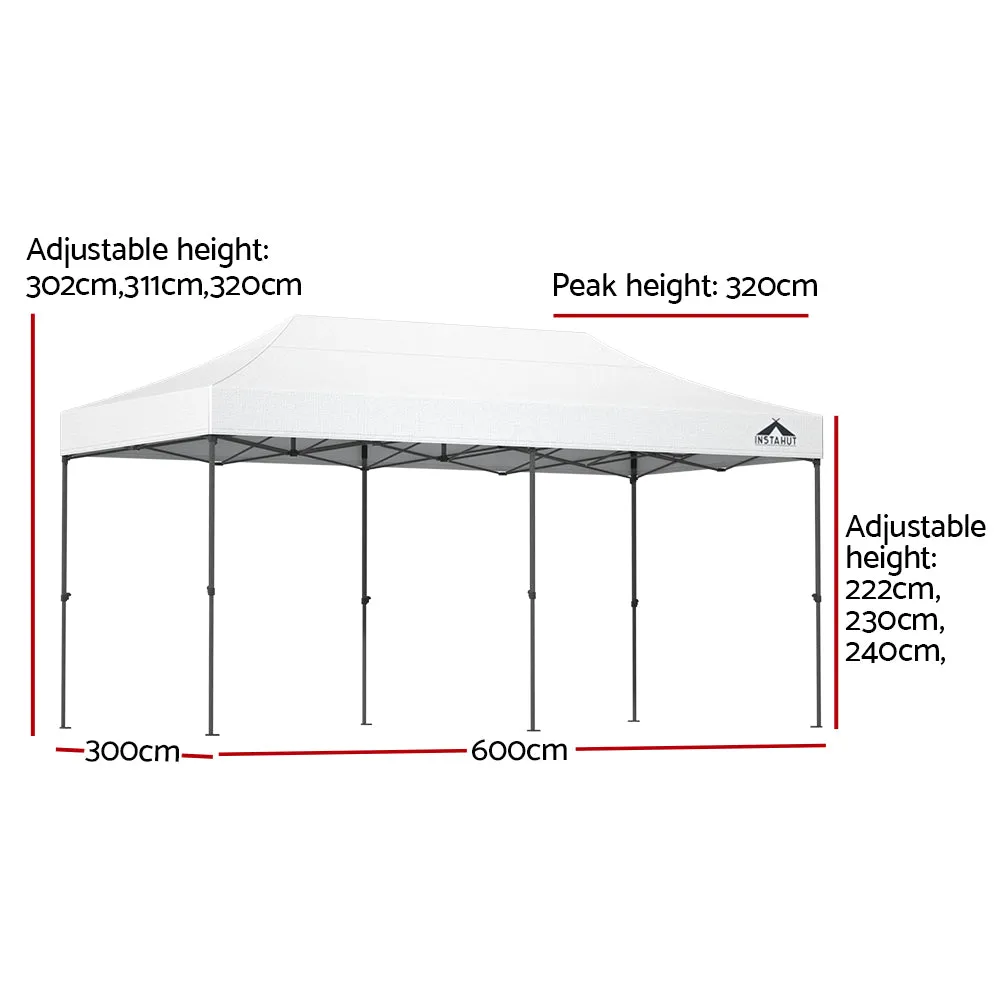 Instahut Gazebo Pop Up Marquee 3x6 Outdoor Wedding Base Pod Kit White