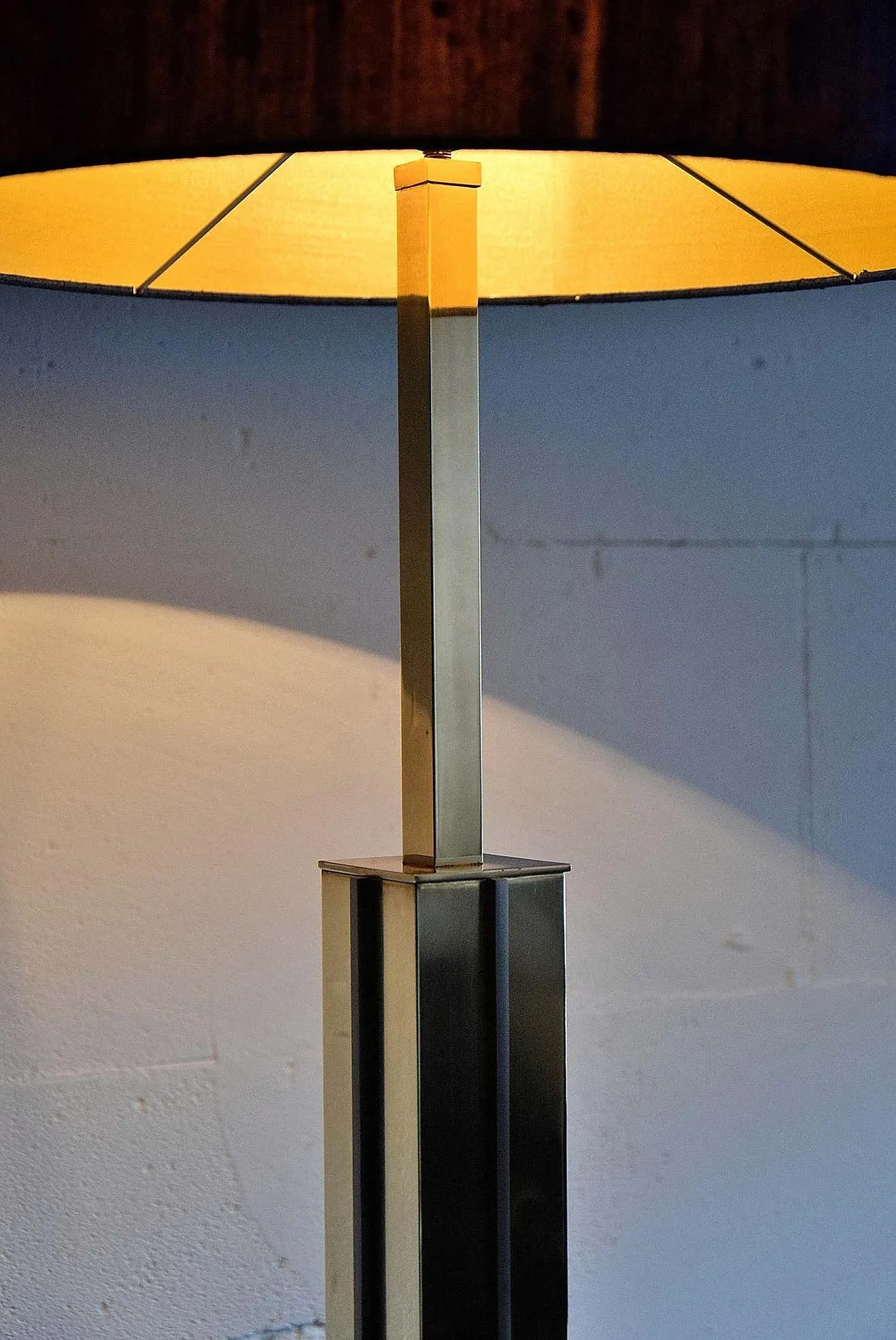 Italian Hollywood Regency Brass and Chrome Willy Rizzo Floor Lamp