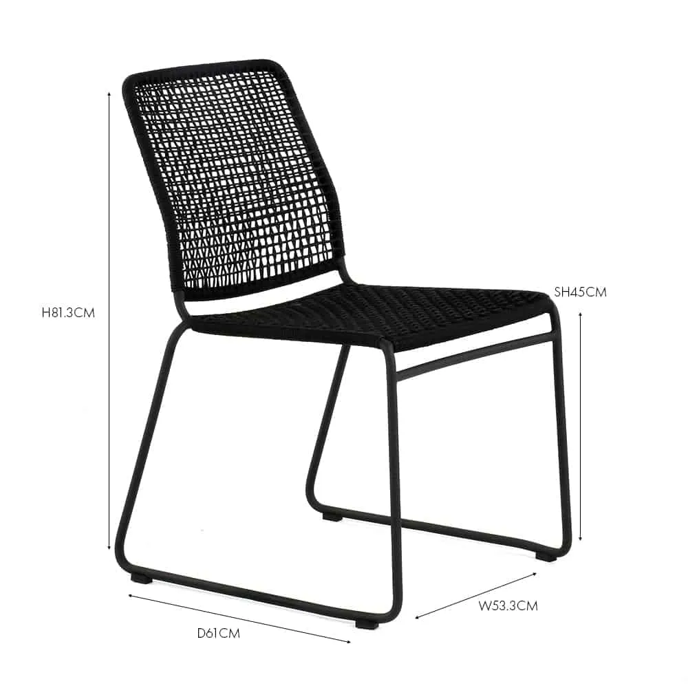 Kline Outdoor Rope and Aluminium Dining Side Chair