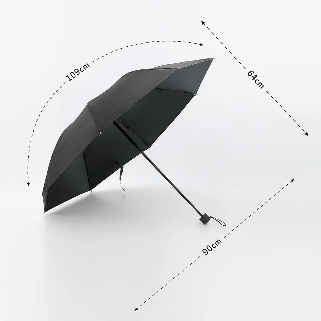 Kuber Industries 3 Fold Manual Umbrella|Windproof, Sunproof & Rainproof|With Polyester Canopy, Sturdy Steel Shaft & Wrist Straps|Easy to Hold & Carry|Umbrella for Women, Men & Kids |Black (Pack Of 4)