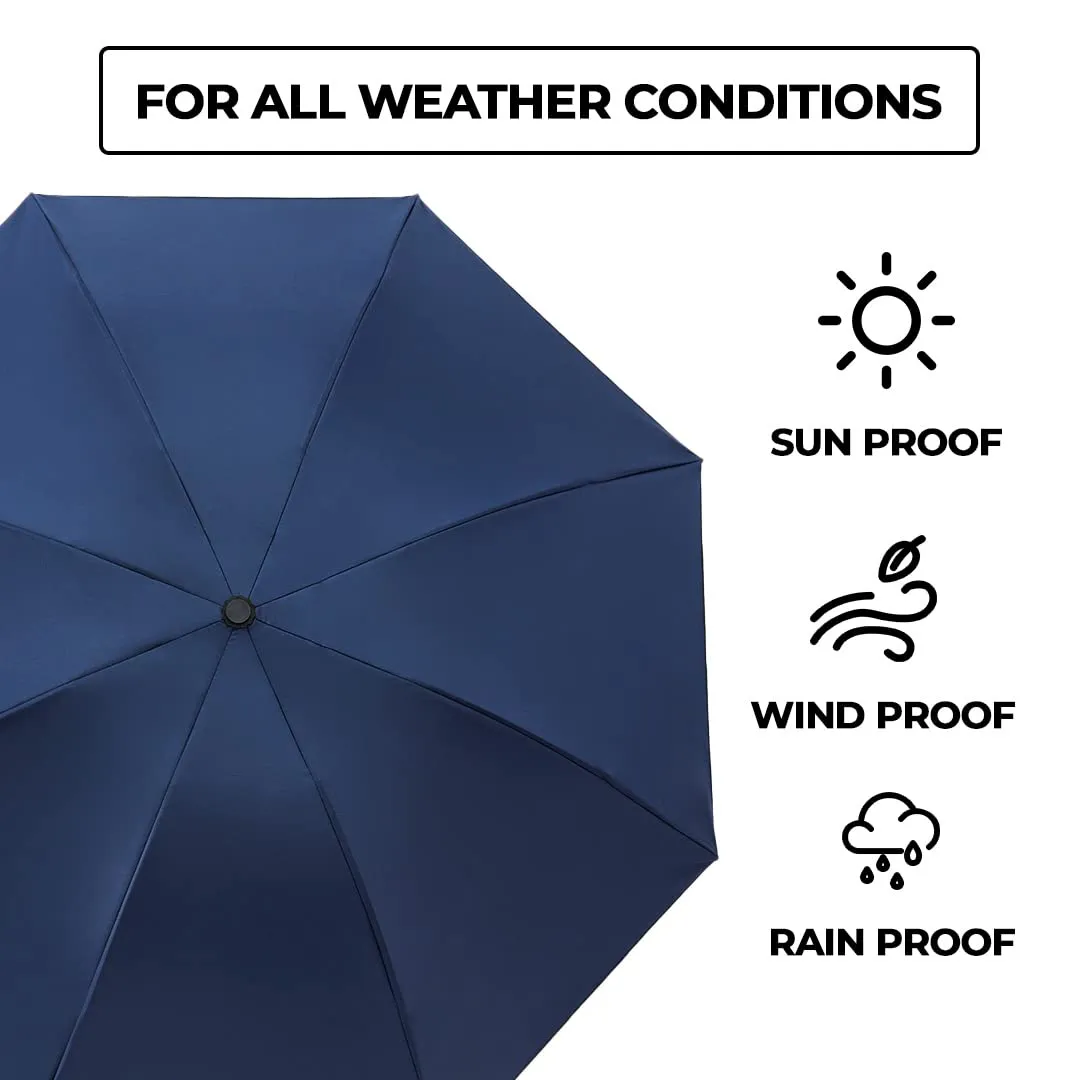 Kuber Industries 8k 3-Fold Manual Umbrella,TJU-003-3,Blue