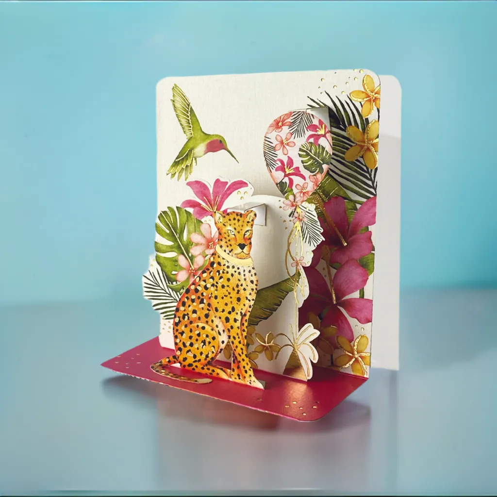 Leopard Pop-up Small 3D Card