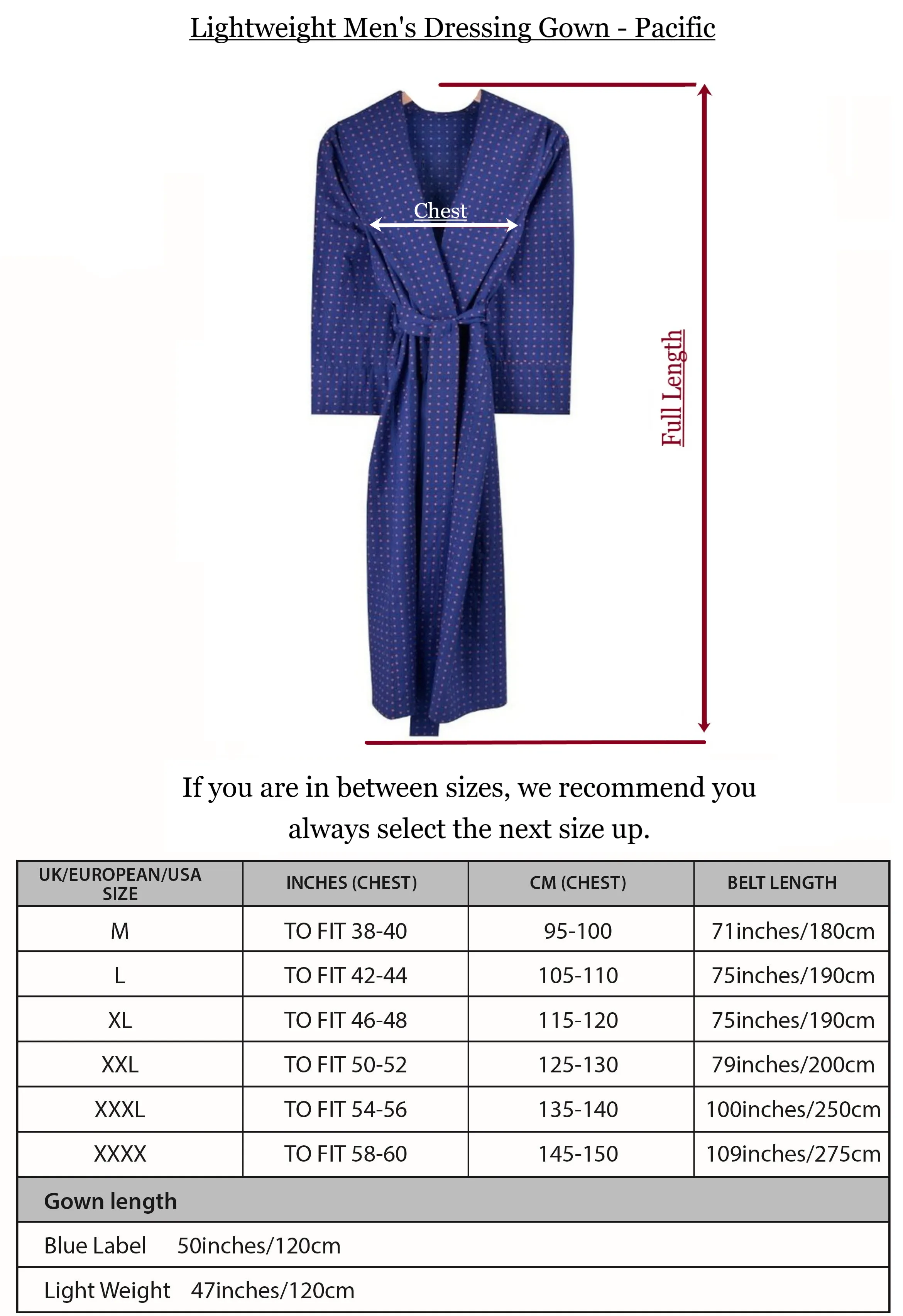 Lightweight Men's Dressing Gown - Pacific