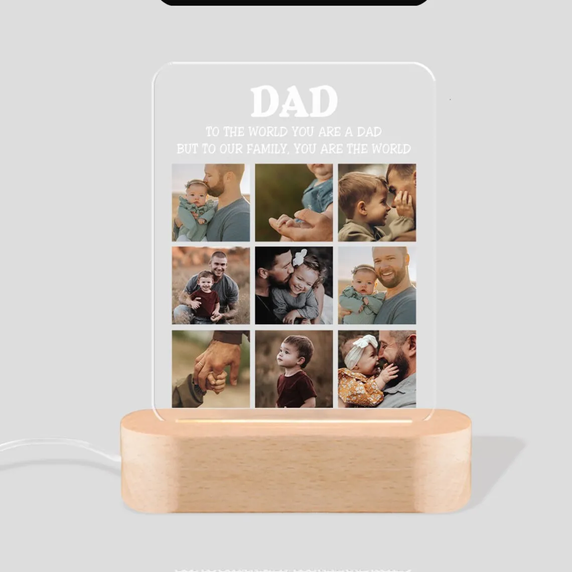 Loforay™ Personalized Family Photos Dad Bedroom Night Light