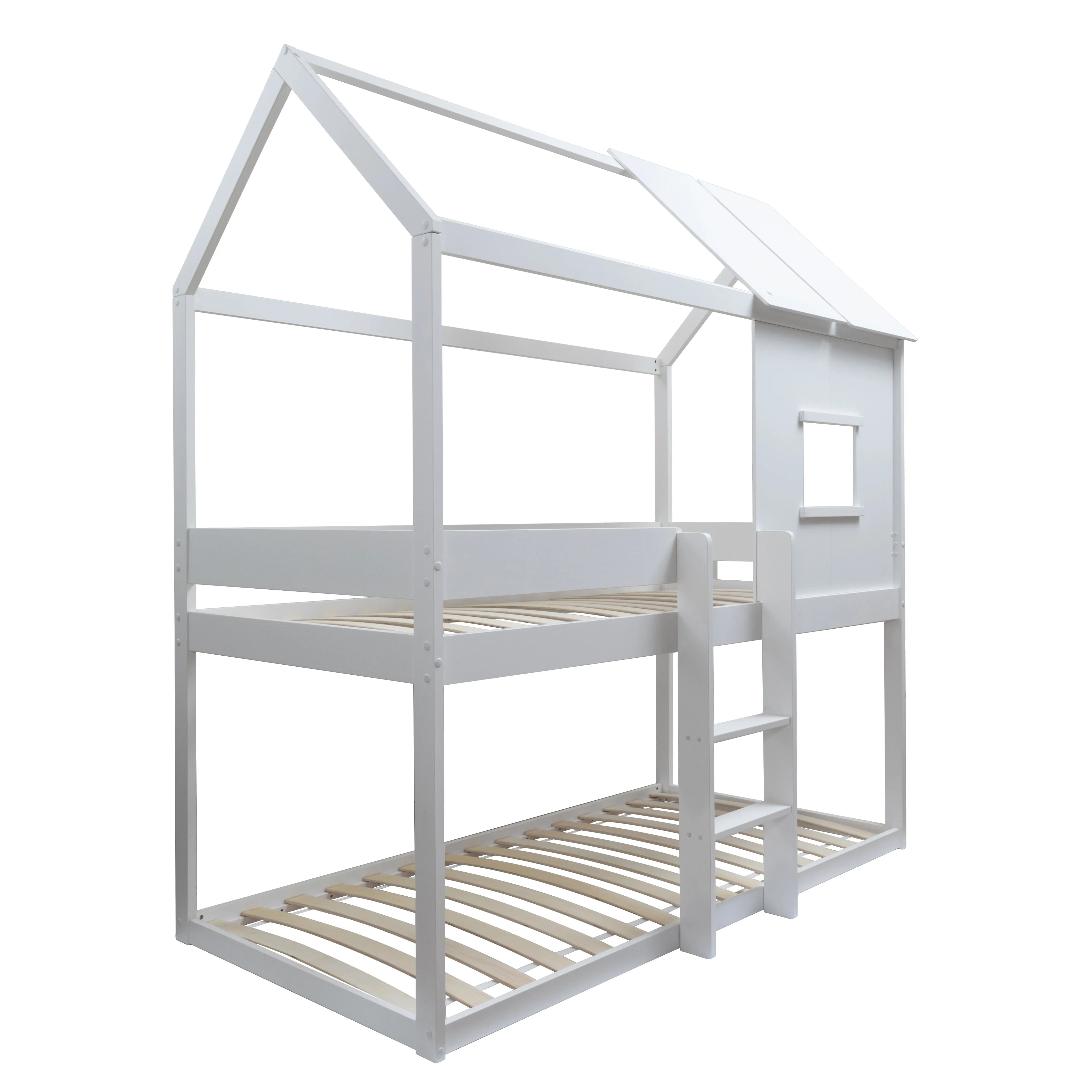 Luka Treehouse Midsleeper Bed with Tent Options in Classic White