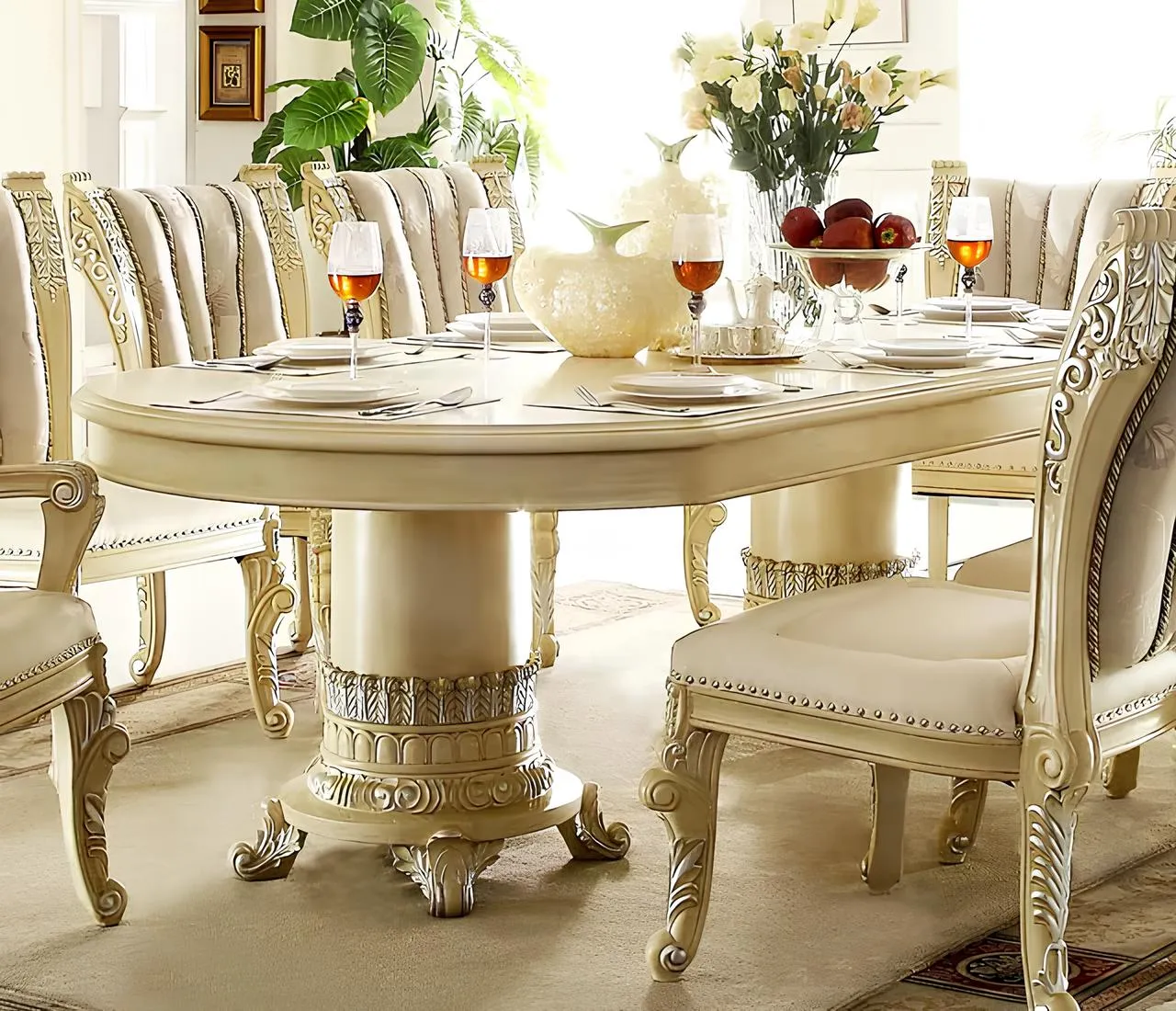 Luxury European Style Dining Table Set