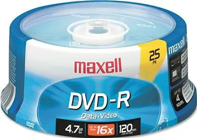 Maxell Dvd-R Discs 4.7Gb 16X Spindle Gold 25/Pack