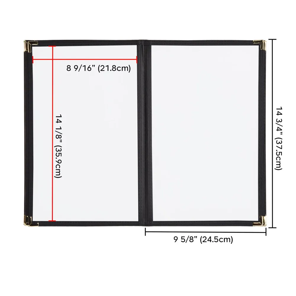 Menu Covers PU Leather 10ct/Pack 8.5x14 10-View Clear Sleeve