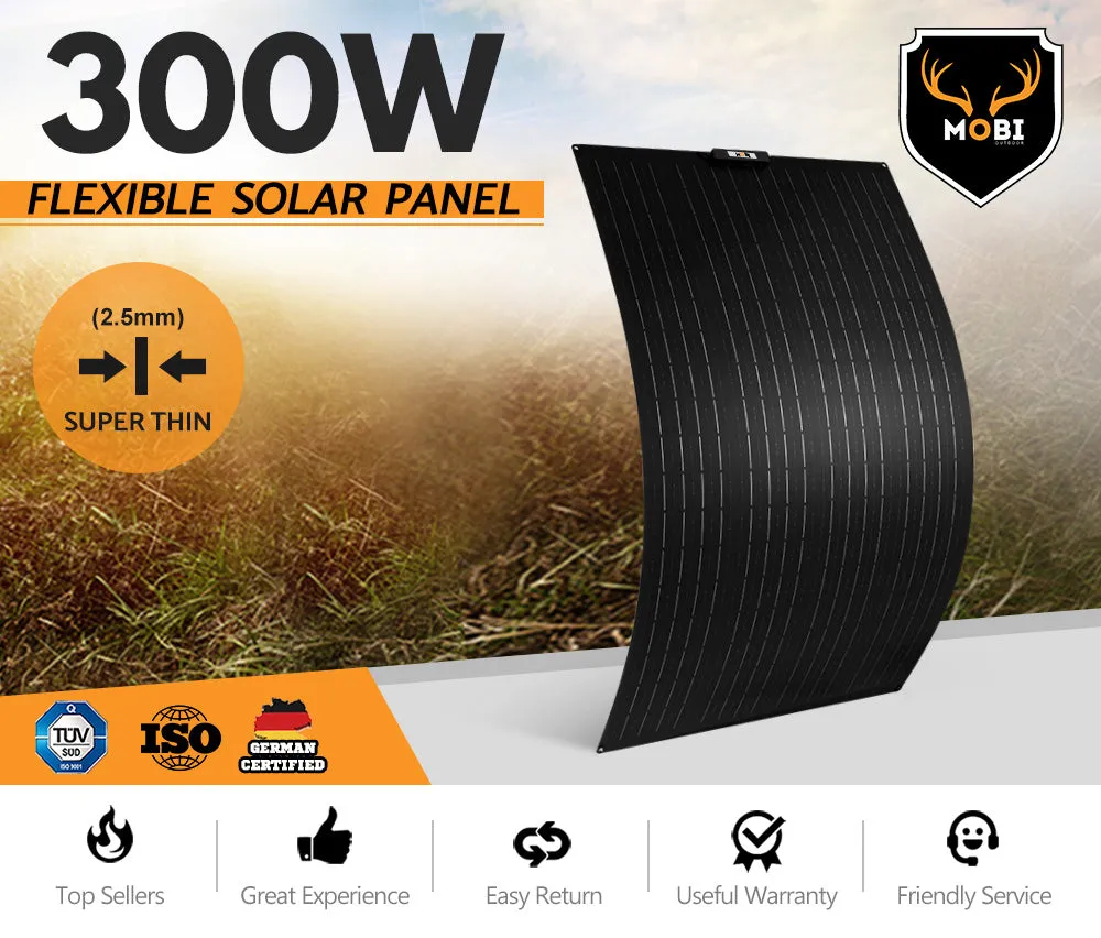 MOBI 300W Flexible Solar Panel Mono 12V RV Camping Caravan Boat