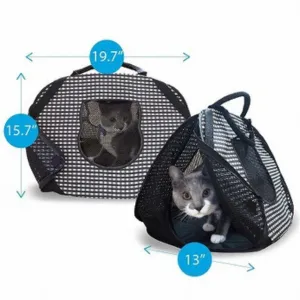 Necoichi Ultralite Pop-Up Cat Carrier Black