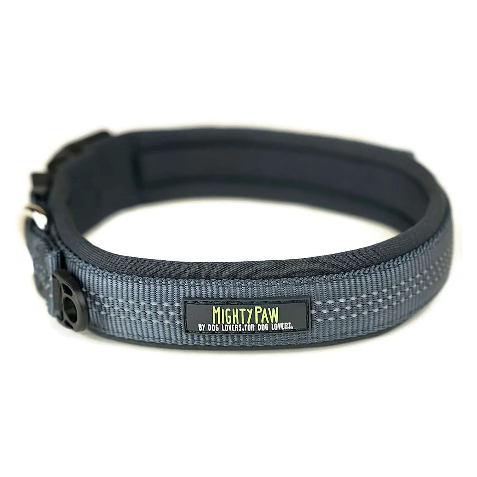 Neoprene Padded Dog Collar - Mighty Paw Sport Collar with Reflective Stitching