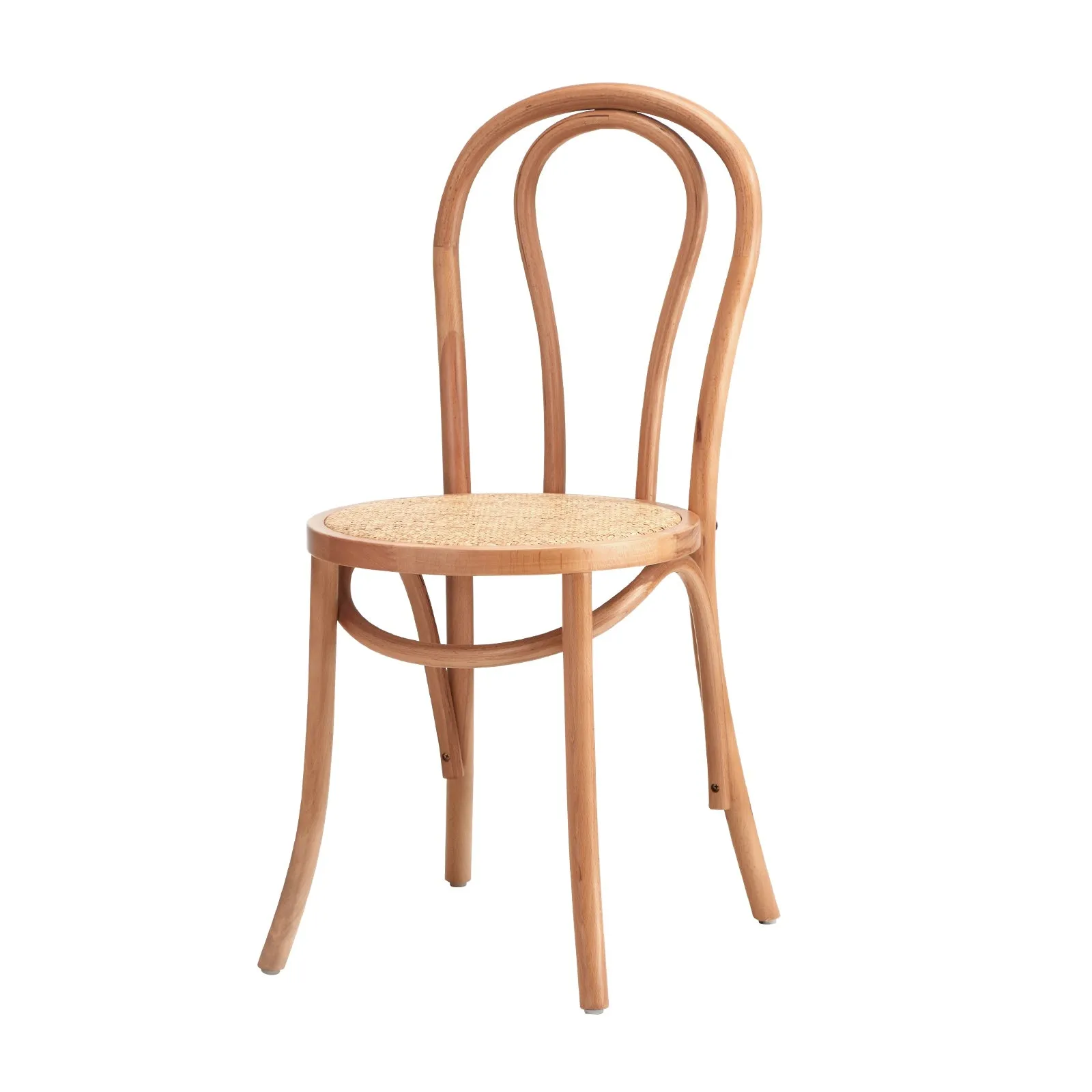 Oikiture Dining Chair Solid Wooden Chairs Ratan Seat Beige