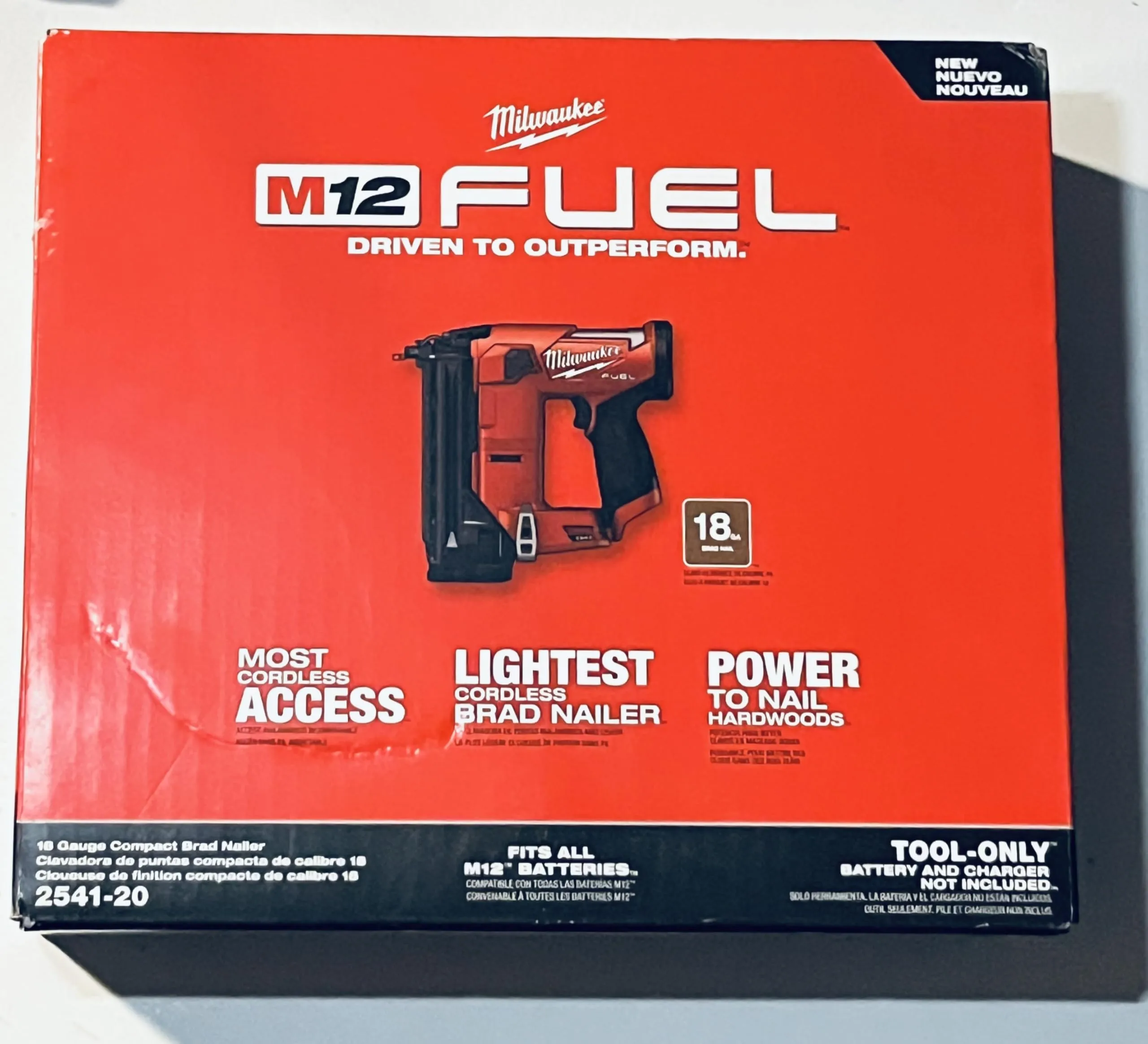 Open Box -  M12 FUEL 12-Volt Lithium-Ion Brushless Cordless 18-Guage Compact Brad Nailer (Tool Only)