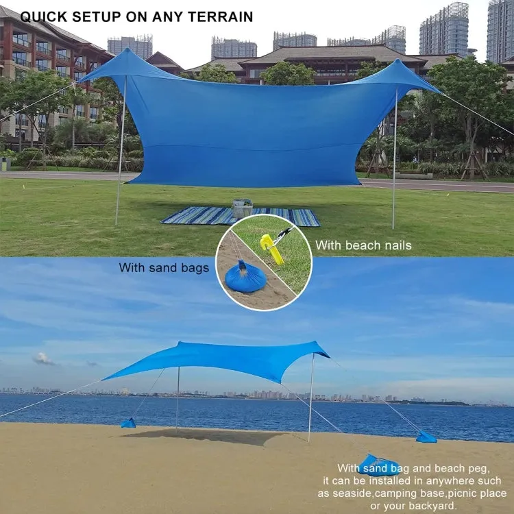 Outdoor Beach Lycra Canopy Camping Tent Sunshade Fishing Tent, Size: 300x300x200cm(Blue)