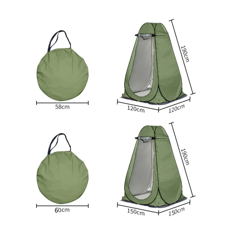 Outdoor Camping Toilet Changing Tent Automatic Shower Bathing Tent, Style: Double Person(Oily Green)