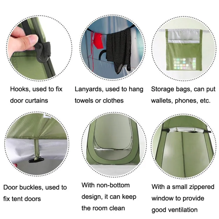 Outdoor Camping Toilet Changing Tent Automatic Shower Bathing Tent, Style: Double Person(Oily Green)