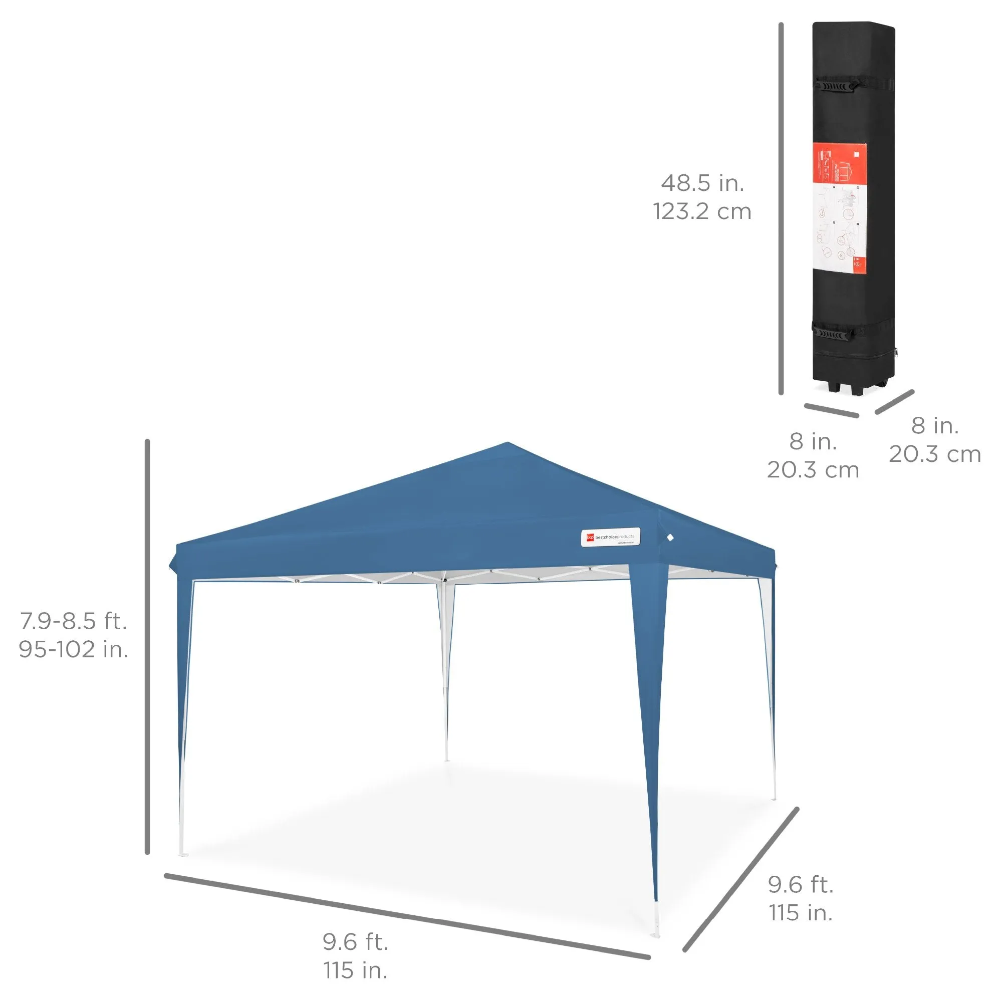 Outdoor Portable Pop Up Canopy Tent w/ Carrying Case, 10x10ft