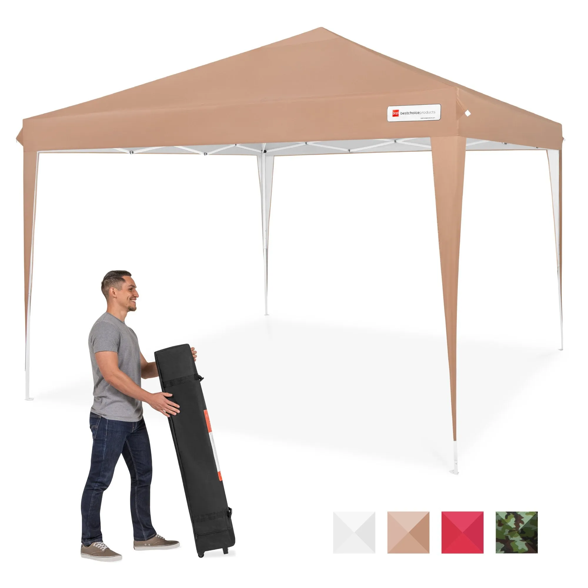 Outdoor Portable Pop Up Canopy Tent w/ Carrying Case, 10x10ft