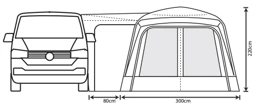 Outdoor Revolution Cayman Air Midline 220cm - 255cm Drive Away Awning