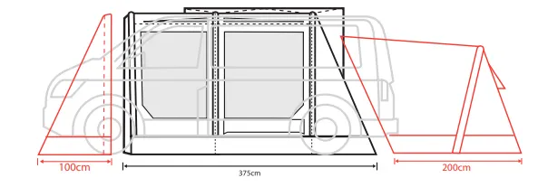 Outdoor Revolution Movelite T3E Mid Drive Away Awning - 220 to 255cm