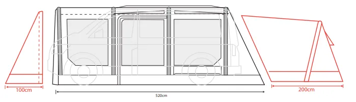 Outdoor Revolution Movelite T4E PC LOW Drive Away Awning