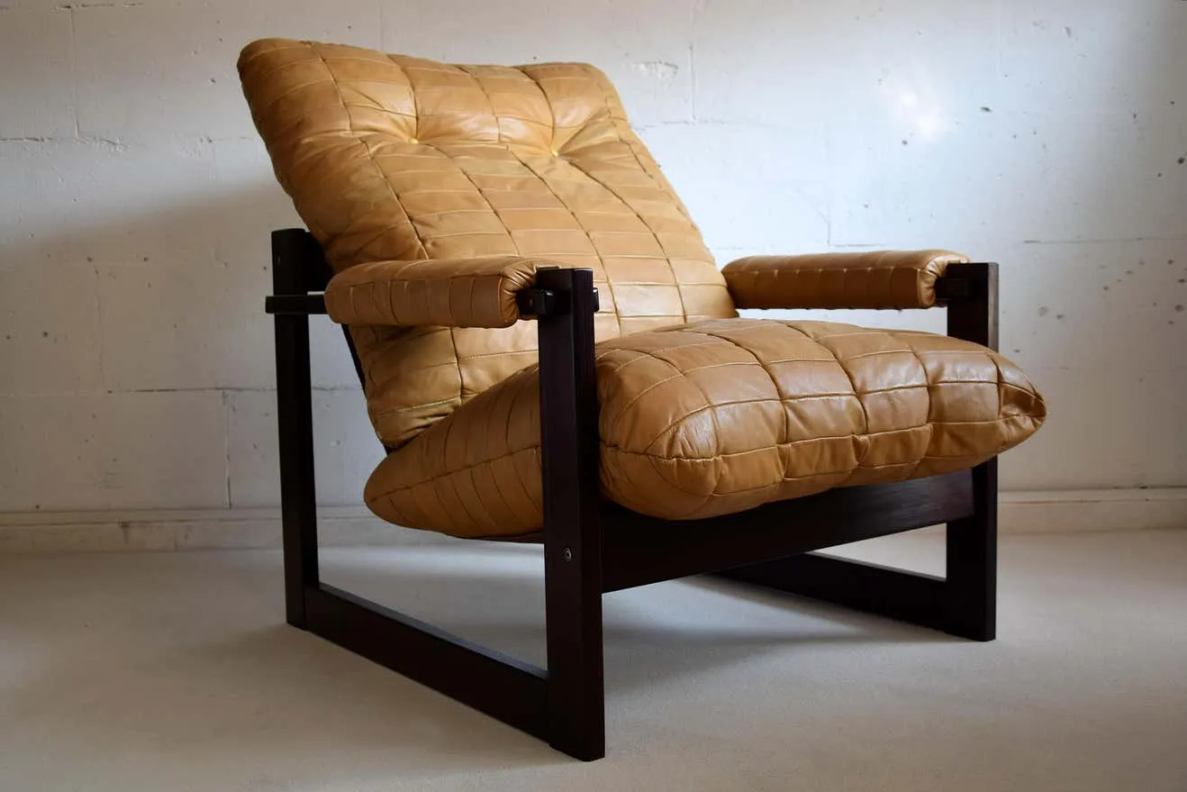 Percival Lafer Mid-Century Modern Brazilian Mahogany and Leather Lounge Chair