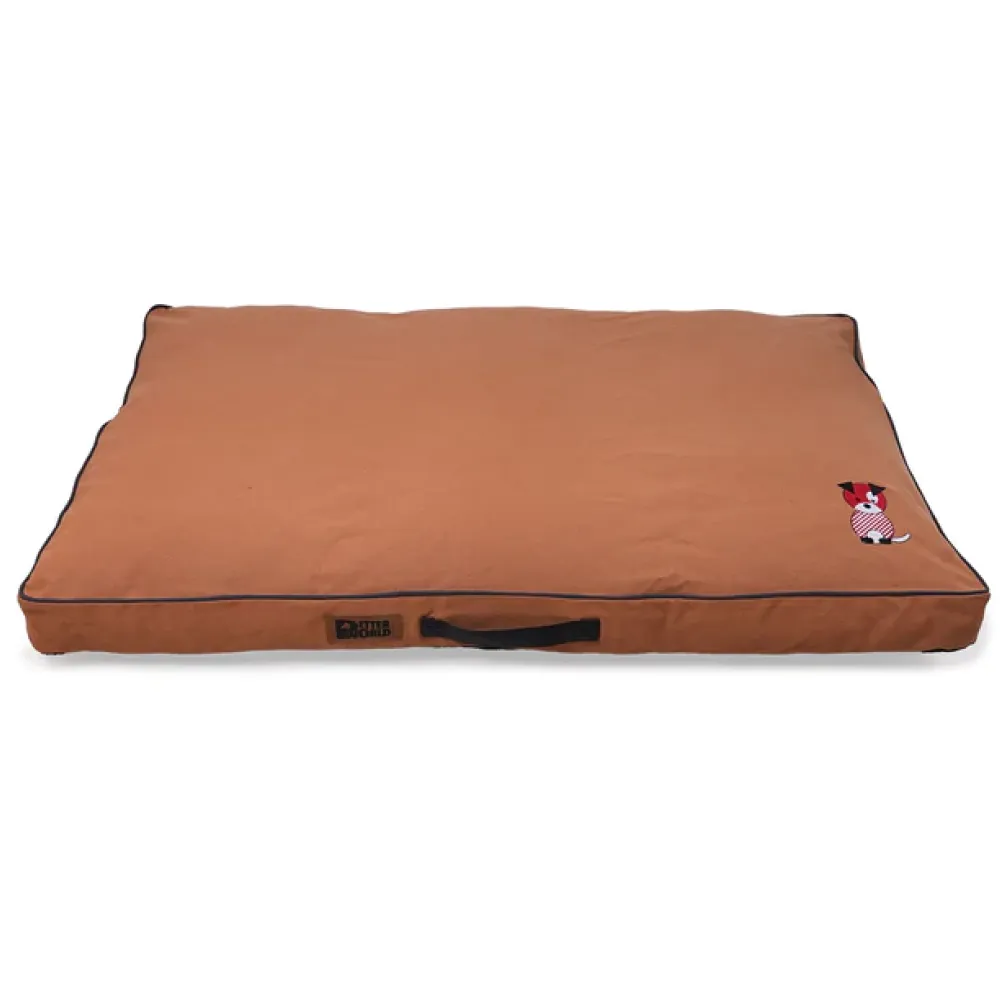 Petter World Comfort Flat Cushion Bed for Dogs (Earthy Brown)