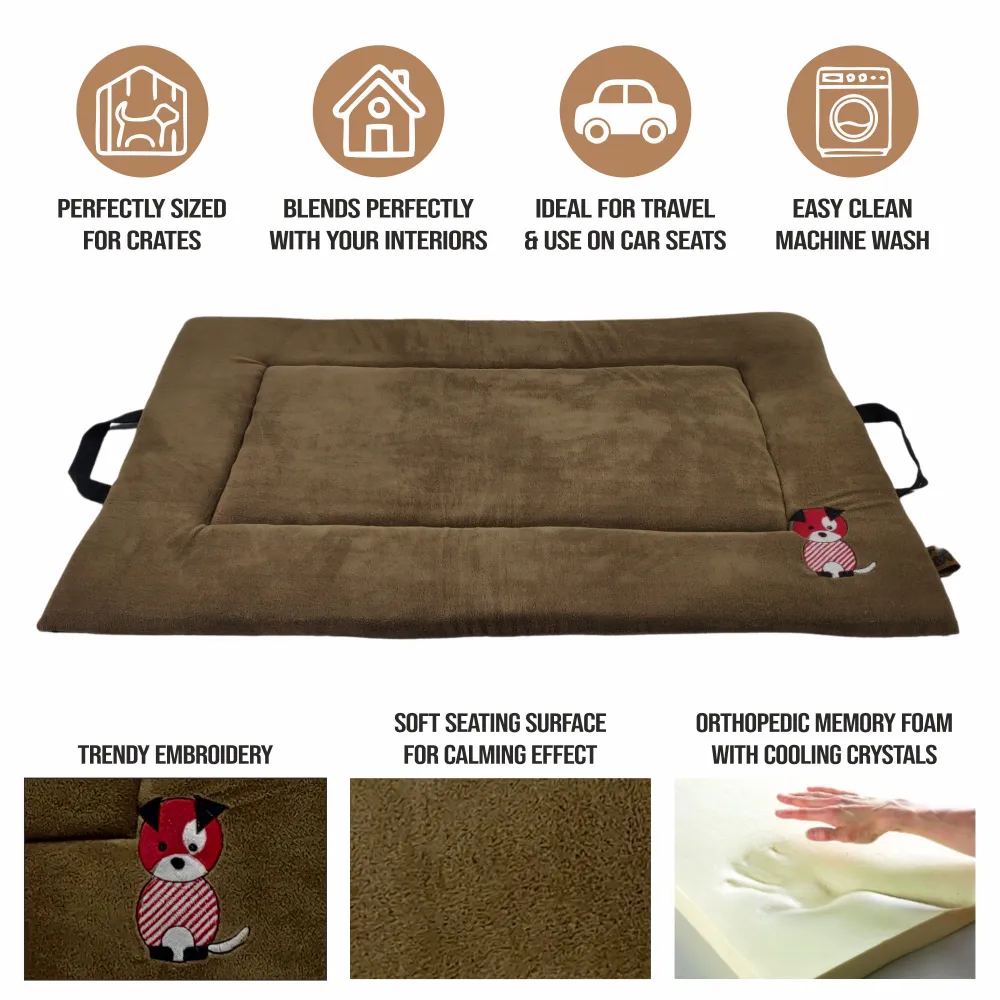 Petter World Memory Foam Base with Cooling Gel Summer Mat for Dogs and Cats (Mocha Brown)