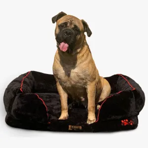 Petter World Ultra Luxury Micro Fur Orthopedic Sofa Bed with Sherpa Fur Cushion for Dogs and Cats (Jet Black)