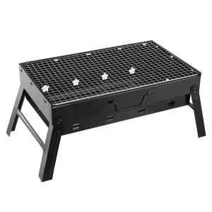 Portable BBQ Grill, Foldable, Lightweight Smoker for Camping, Picnics, Garden Grilling.