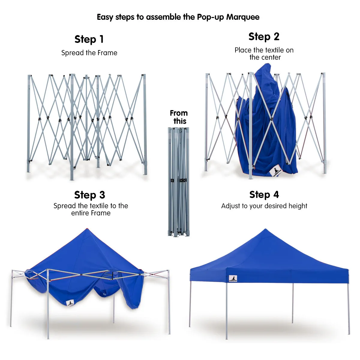 Quick Setup 3x3m Pop-Up Gazebo Tent - Blue, Wallaroo