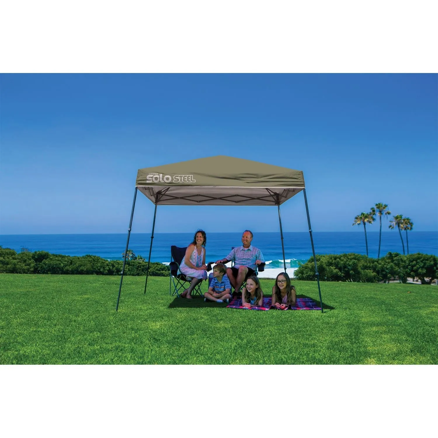 Quik Shade | Solo Steel 50 9' x 9' Slant Leg Canopy - Khaki