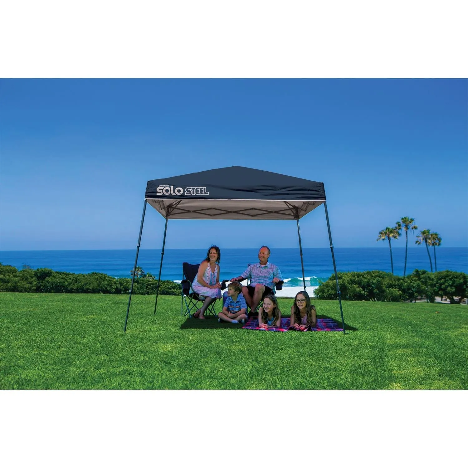 Quik Shade | Solo Steel 50 9' x 9' Slant Leg Canopy - Midnight Blue