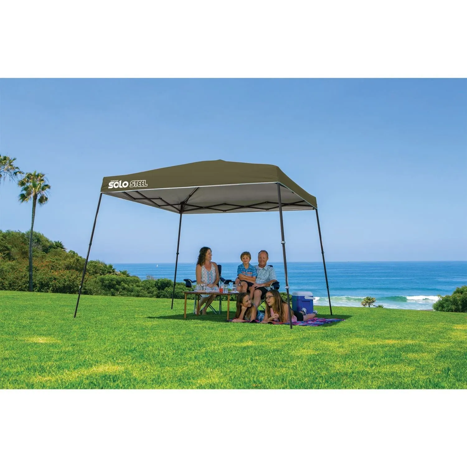 Quik Shade | Solo Steel 72 11' x 11' Slant Leg Canopy - Olive