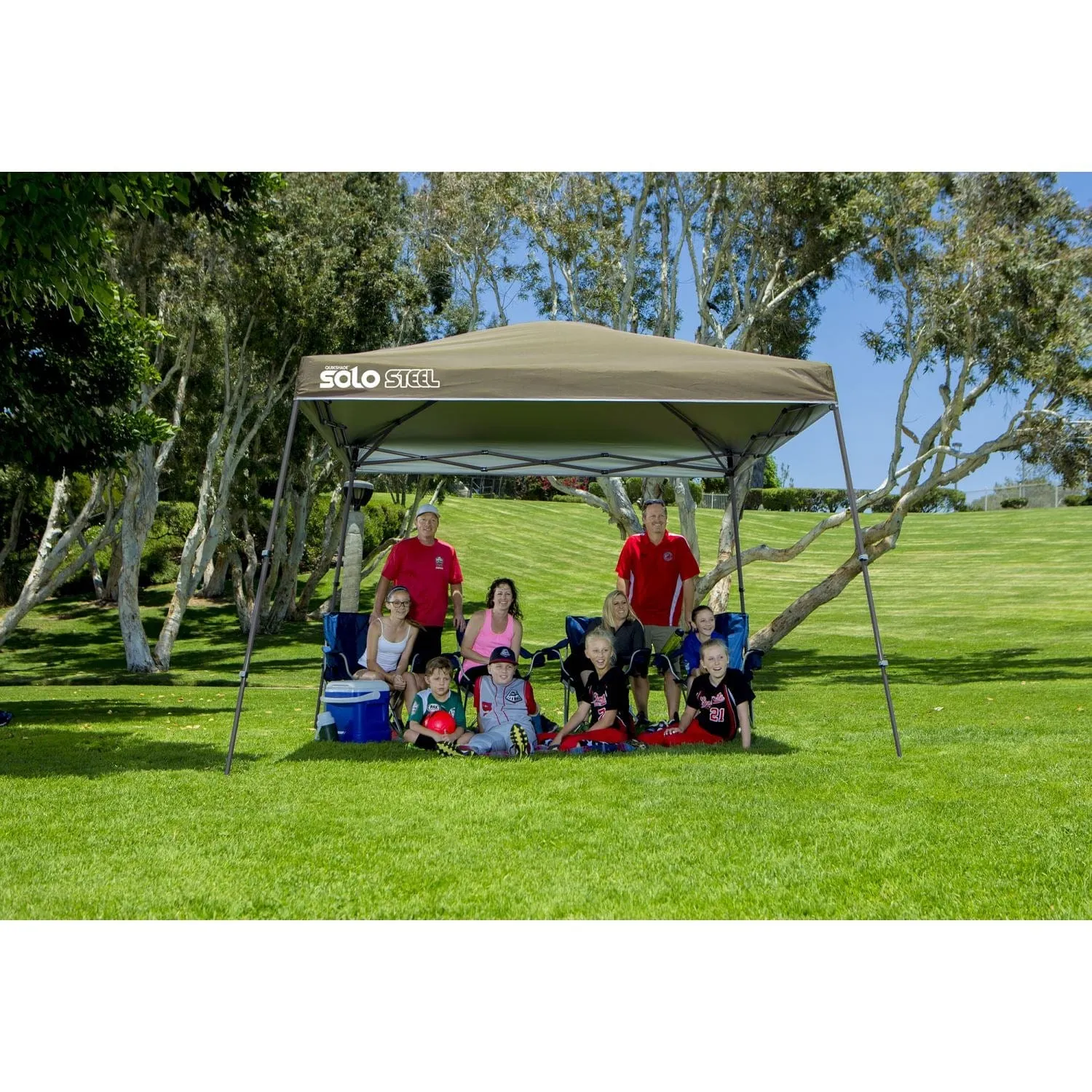 Quik Shade | Solo Steel 90 11' x 11' Slant Leg Canopy - Khaki