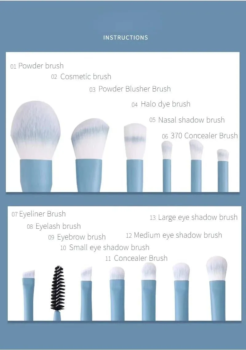 Rhinestone Makeup Brush Set - 12-Piece High Quality Brushes