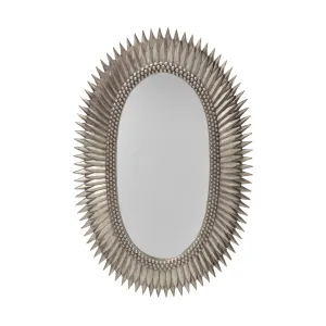 Rita Silver Oval Wall Mirror by Worlds Away