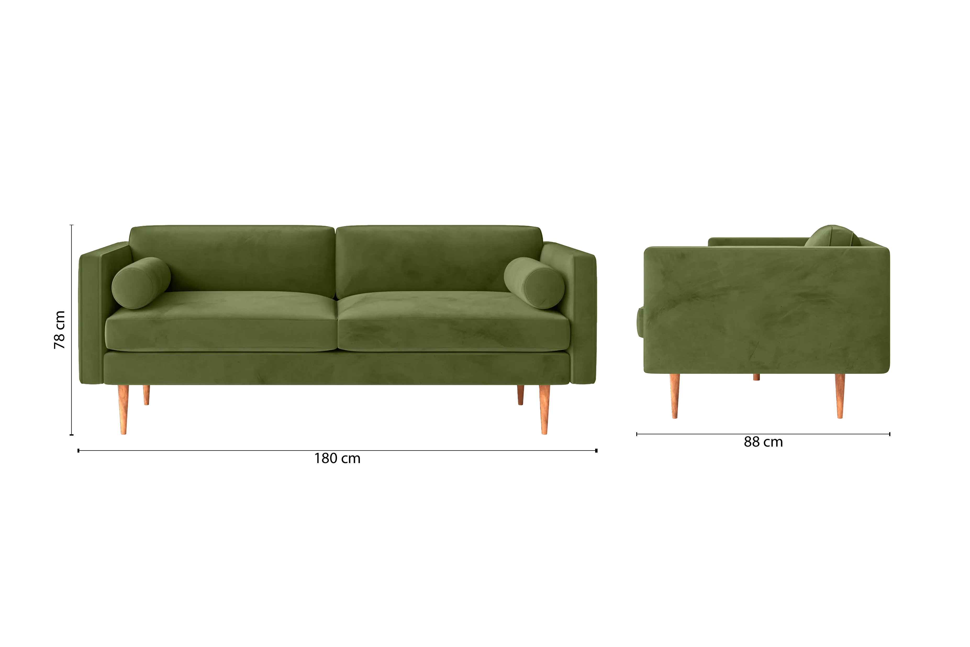 Salerno 2 Seater Sofa Lime Velvet