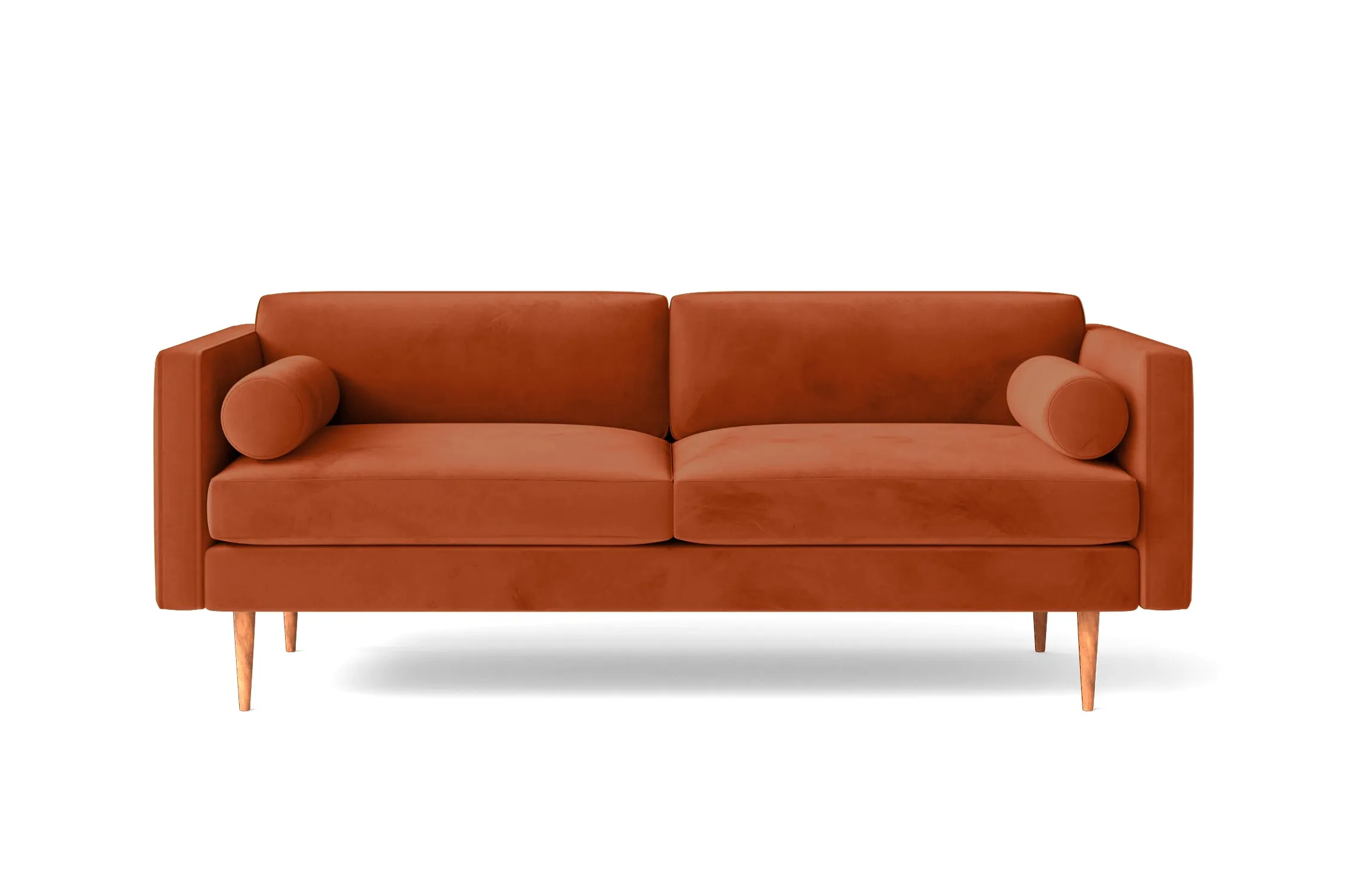 Salerno 2 Seater Sofa Orange Velvet