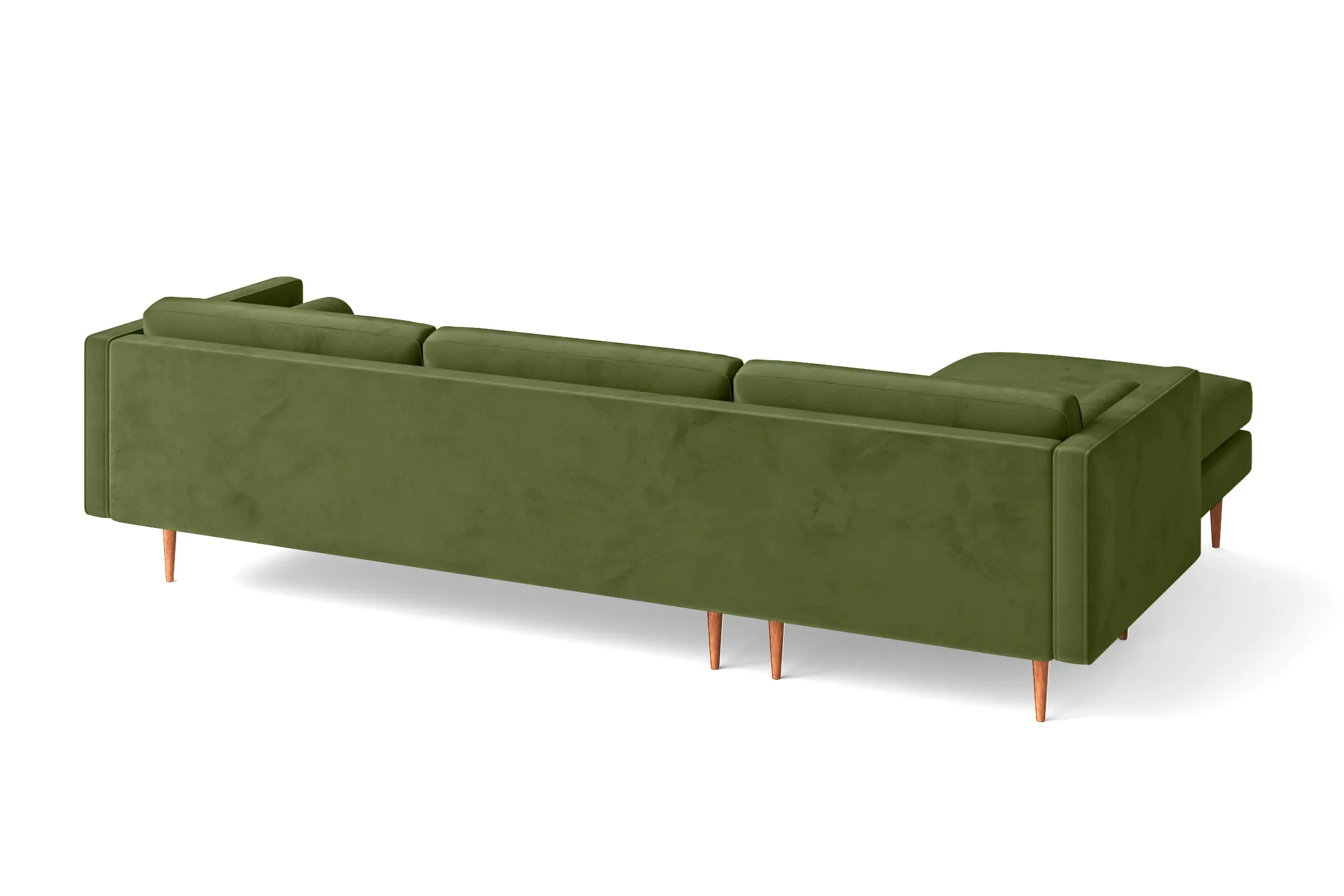 Salerno 3 Seater Left Hand Facing Chaise Lounge Corner Sofa Lime Velvet