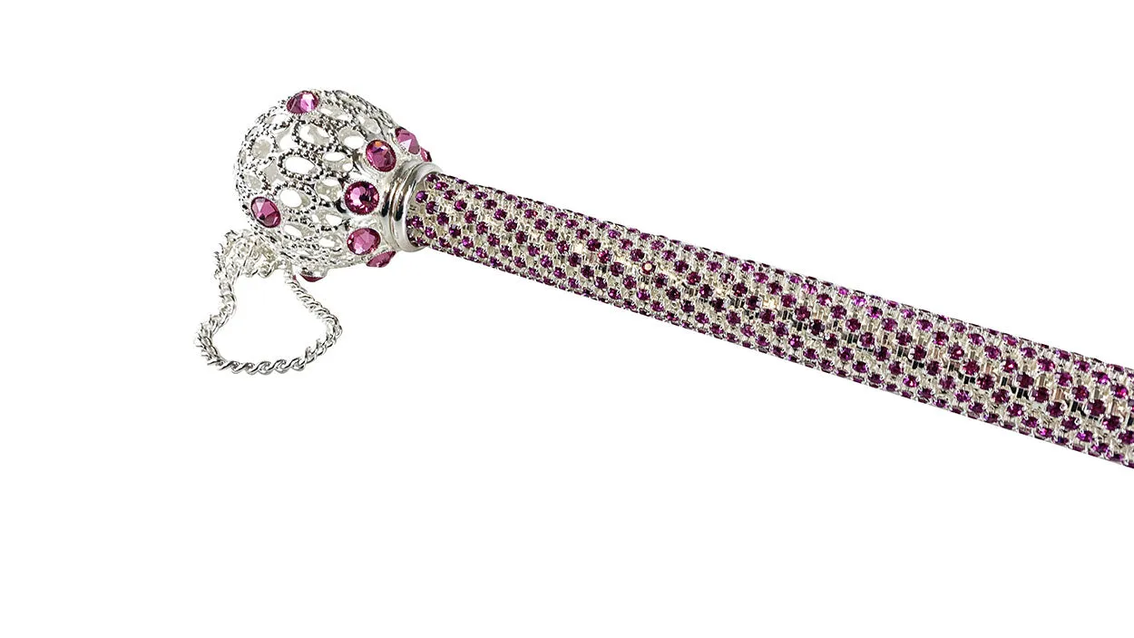 Silver-Plated Shoehorn - Fuchsia Crystal elements