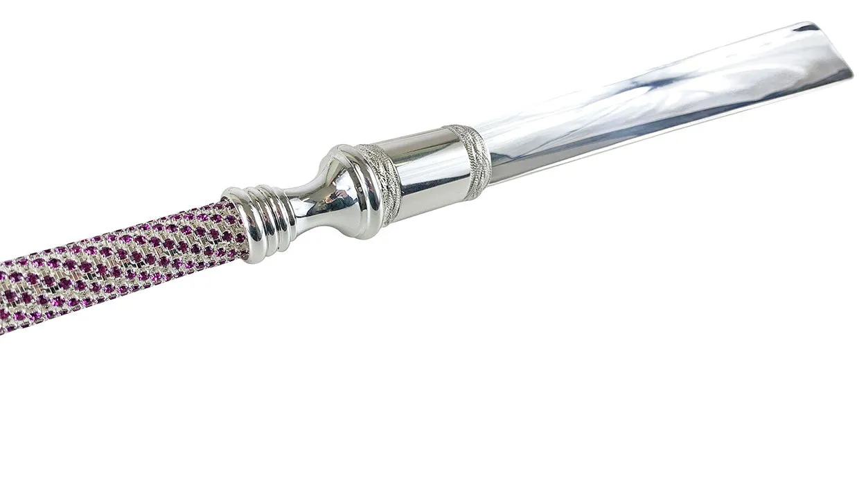 Silver-Plated Shoehorn - Fuchsia Crystal elements